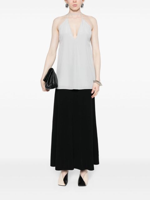 TOTEME Double-Halter silk top - Grey - zdjęcie produktu nr 2