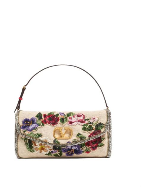 Valentino Garavani small Vain Soft embroidered shoulder bag - Neutrals - zdjęcie produktu nr 1