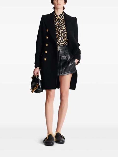 Balmain ruffled leopard-print shirt - Neutrals - zdjęcie produktu nr 2