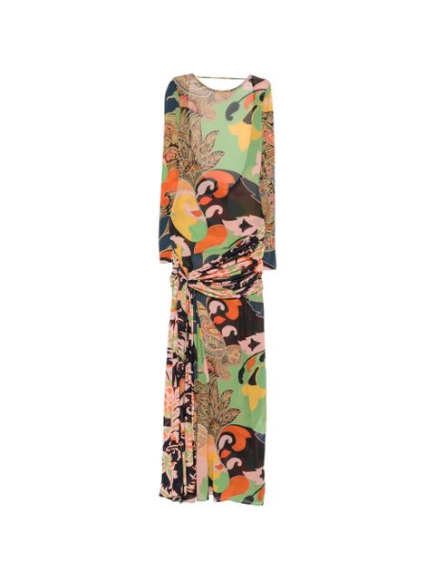 ETRO paisley-print draped maxi dress - Green - zdjęcie produktu nr 1