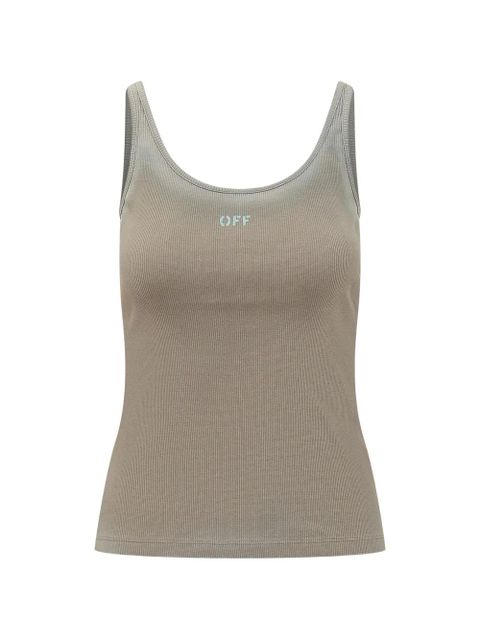Off-White ribbed tank top - Neutrals - zdjęcie produktu nr 1