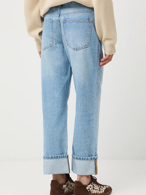 Medicine jeansy bawełniane damskie kolor niebieski