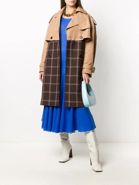 Marni two-tone checkered trench coat - Brown - zdjęcie produktu nr 2