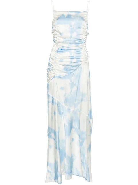 GANNI cloud-print satin maxi dress - Blue - zdjęcie produktu nr 1