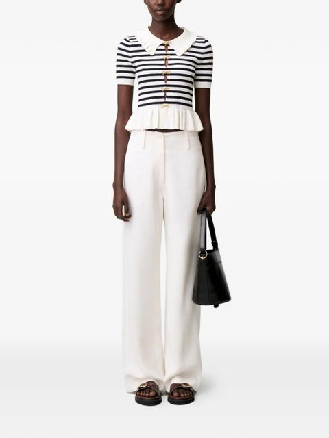 Claudie Pierlot striped ruffled sweatshirt - Neutrals - zdjęcie produktu nr 2