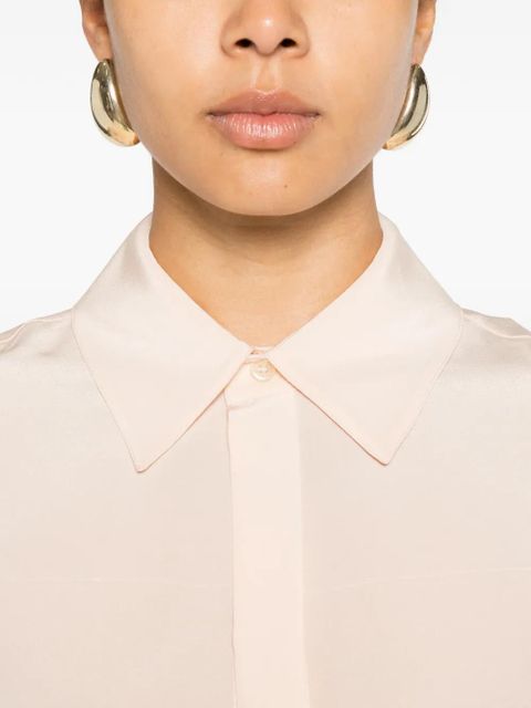 Victoria Beckham sheer long-sleeve shirt - Pink