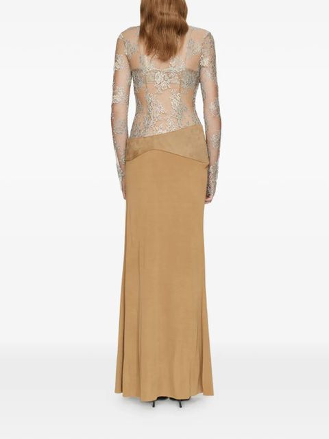 Christopher Esber Sèpienne lace belted gown - Neutrals