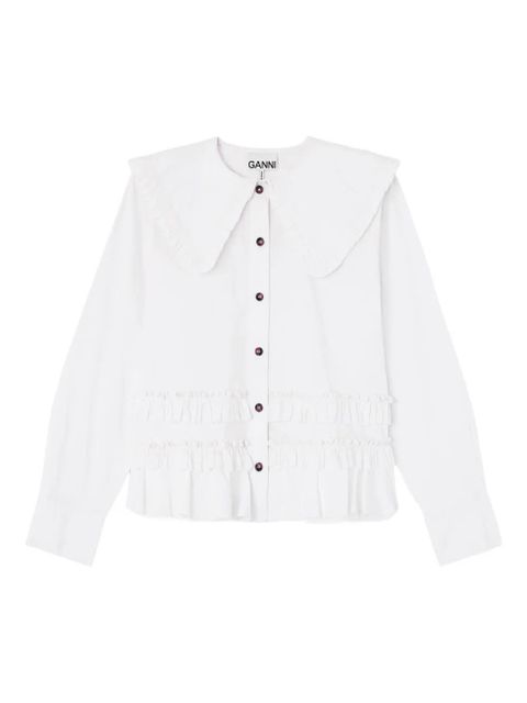 GANNI ruffled top - White - zdjęcie produktu nr 1
