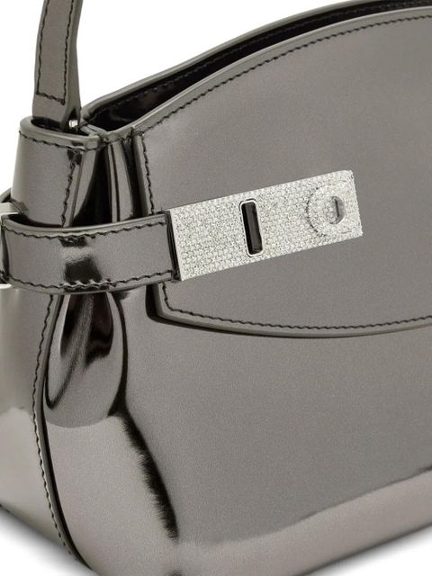 Ferragamo jewel-embellished clutch bag - Grey