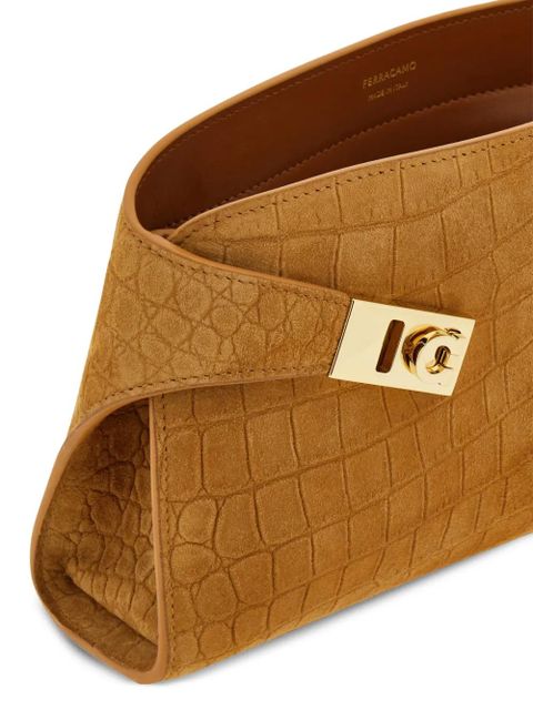 Ferragamo mini Hug crocodile-effect crossbody bag - Neutrals