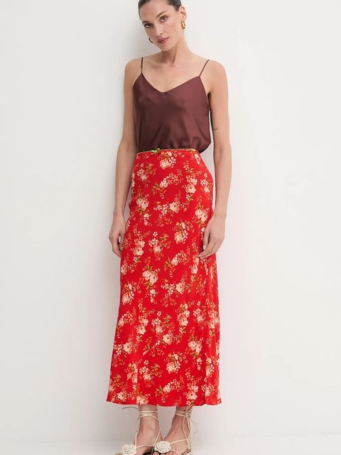 Never Fully Dressed spódnica kolor czerwony maxi prosta NFDSK738 - zdjęcie produktu nr 2