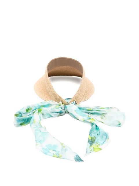 Chloé floral-print silk-scarf visor - Neutrals - zdjęcie produktu nr 2