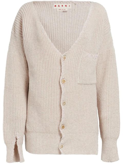 Marni V-neck virgin-wool cardigan - Brown - zdjęcie produktu nr 1