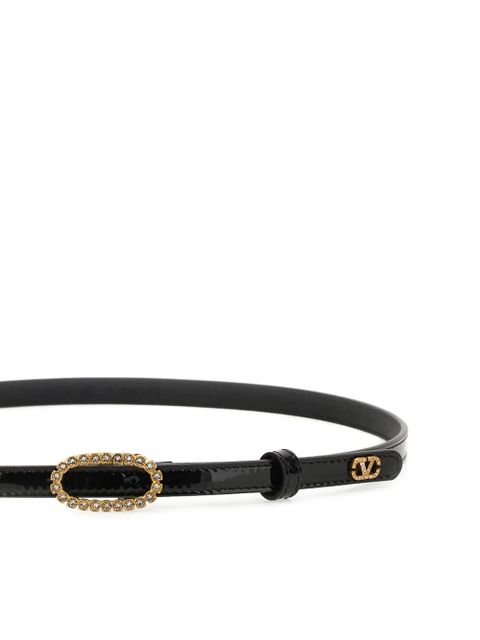 Valentino Garavani embellished-logo buckle belt - Black - zdjęcie produktu nr 2