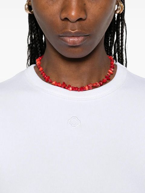 Maje logo-embroidered T-shirt - White