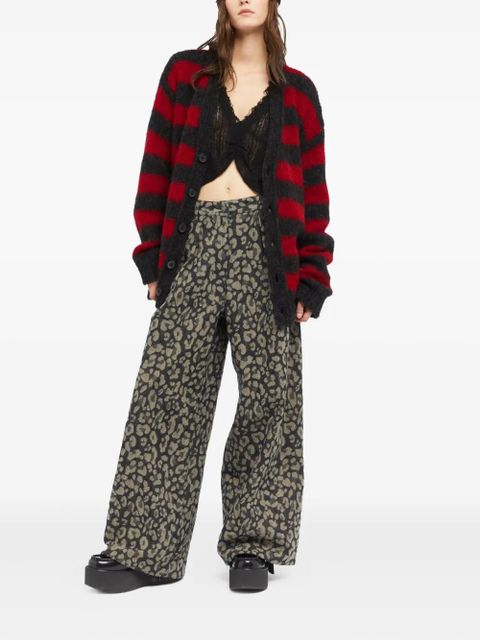 Alanui Grunge Stripes striped cardigan - Red