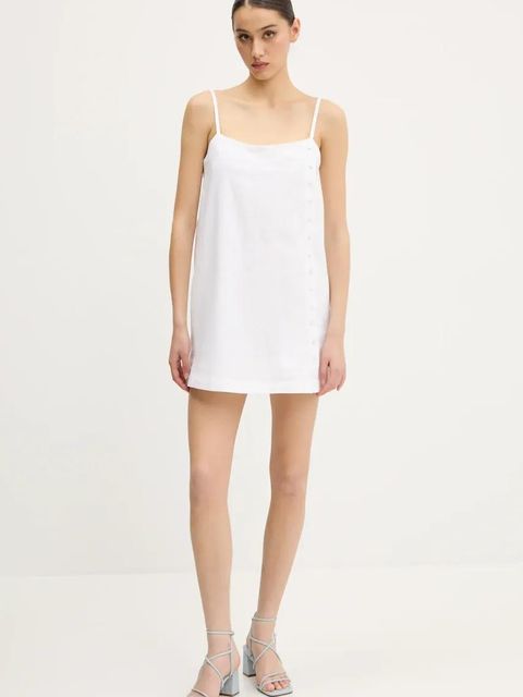 Abercrombie & Fitch sukienka lniana kolor beżowy mini prosta KI159-5696 - zdjęcie produktu nr 2