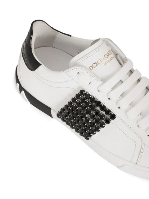 Dolce & Gabbana rhinestone-embellished sneakers - White