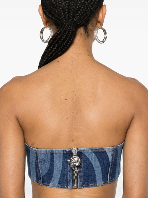 PUCCI Marmo-print bandeau top - Blue