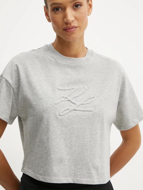 Karl Lagerfeld t-shirt bawełniany damski kolor szary A1W17071 - zdjęcie produktu nr 2