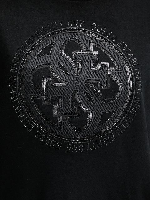 Guess bluza 4G damska kolor czarny z aplikacją W5YQ07 KB681