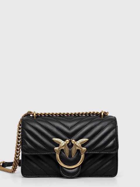 Pinko torebka skórzana kolor czarny 100074 A0GK - zdjęcie produktu nr 1