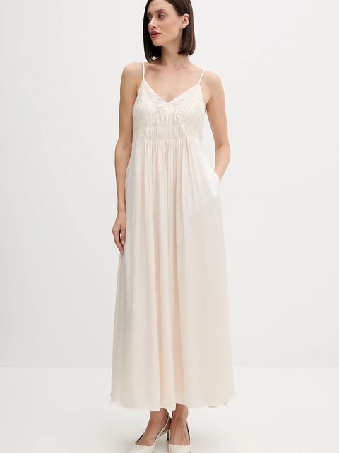 Pedro del Hierro sukienka kolor beżowy maxi rozkloszowana 3812198 - zdjęcie produktu nr 1