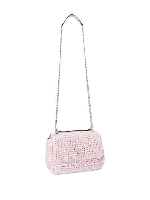Lauren Ralph Lauren Sophee straw chain-strap shoulder bag - Pink