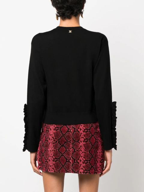 PINKO ruffled long-sleeve wool jumper - Black