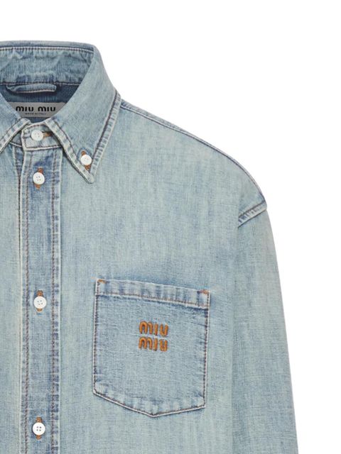 Miu Miu buttoned chambray shirt - Blue