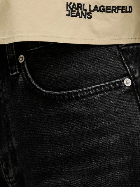 Karl Lagerfeld Jeans koszula bawełniana damska kolor beżowy regular z kołnierzykiem klasycznym B1W11027