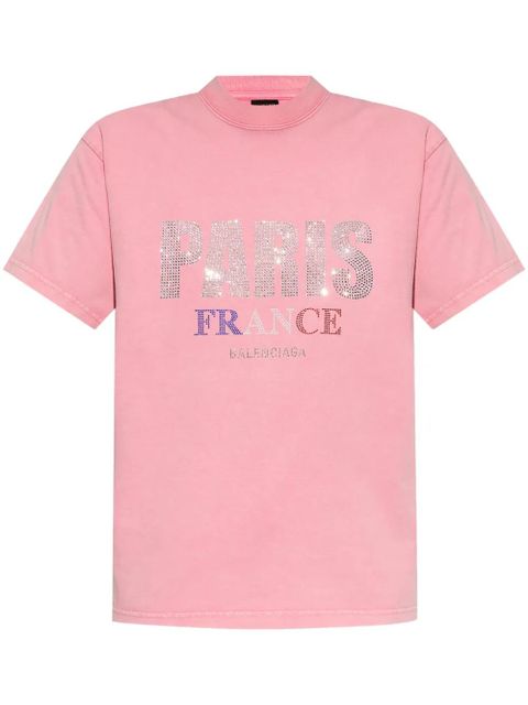 Balenciaga logo-studded T-shirt - Pink - zdjęcie produktu nr 1