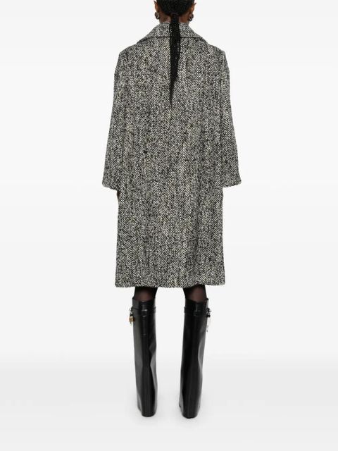 Dolce & Gabbana double-breasted herringbone coat - Black