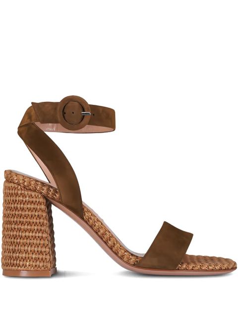 Gianvito Rossi Luana woven buckled-fastening sandals - Brown - zdjęcie produktu nr 1