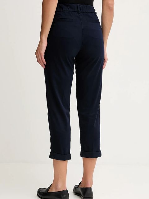 United Colors of Benetton spodnie damskie kolor granatowy proste high waist 4FRXDF08E