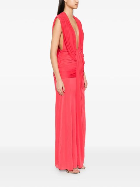 Christopher Esber Ripple ruched draped maxi dress - Red