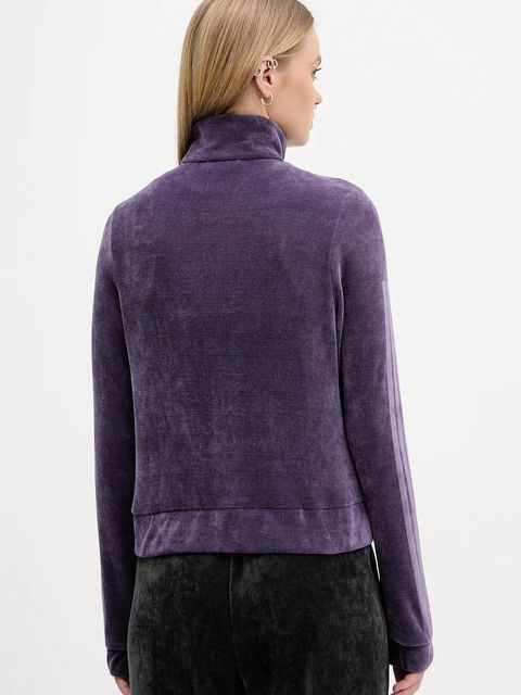 adidas bluza welurowa Tiro damska kolor fioletowy gładka JM1816 - zdjęcie produktu nr 2