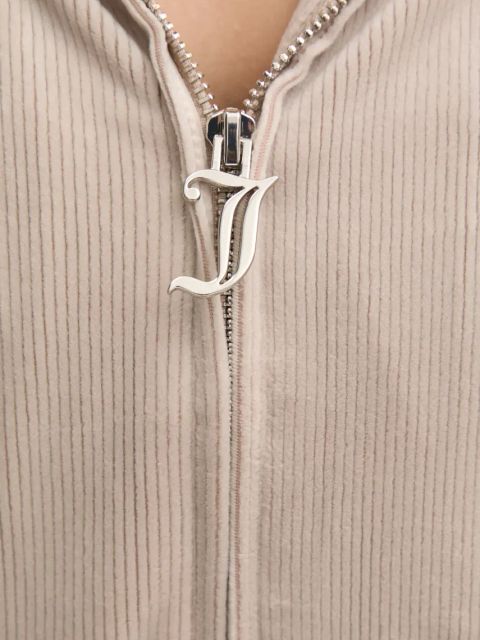 Juicy Couture bluza piżamowa LIV RIB VELOUR HOODIE damska kolor beżowy JCLBJ125503
