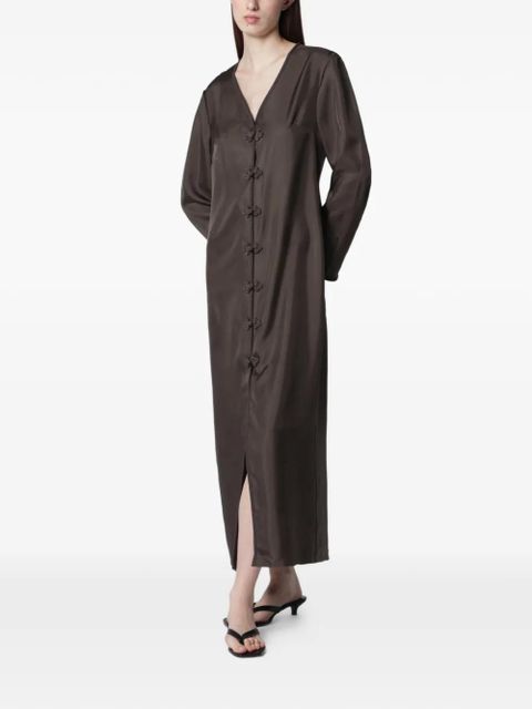 Róhe mandarin-closure silk dress - Brown - zdjęcie produktu nr 2
