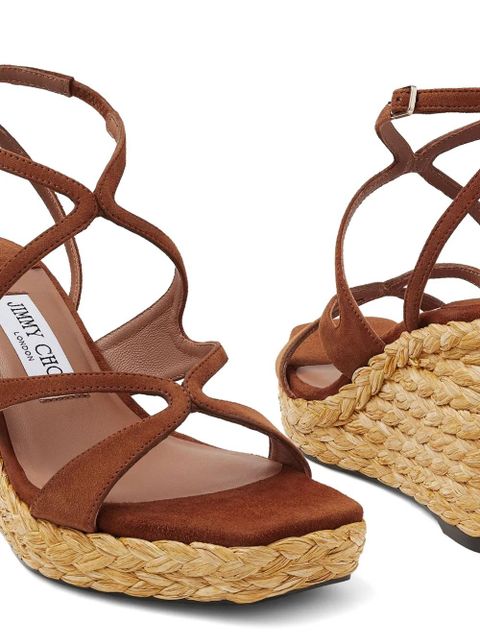 Jimmy Choo Ayla 85mm wedge sandals - Brown - zdjęcie produktu nr 2