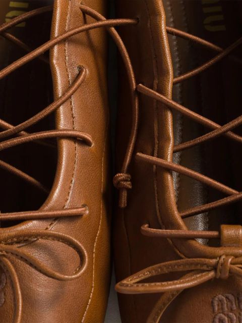 Miu Miu nappa leather ballerinas - Brown