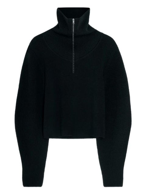 LEMAIRE ribbed-knit half-zip sweater - Black - zdjęcie produktu nr 1