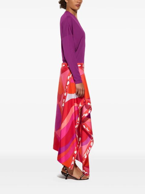 PUCCI Pesci print asymmetric dress - Purple