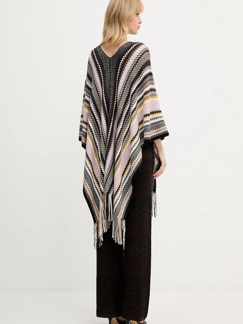 Missoni poncho z wełną kolor brązowy lekkie 9P4EWMDA232