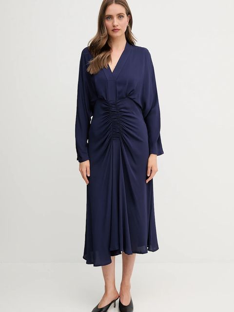 Sandro Ferrone sukienka kolor granatowy maxi prosta S31XBESARAH - zdjęcie produktu nr 1