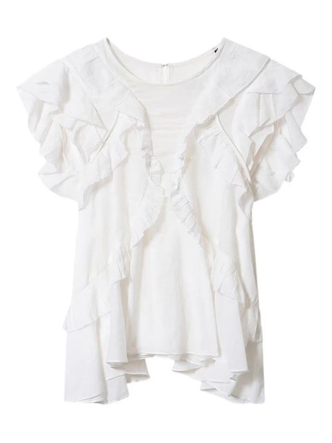 MARANT ÉTOILE Nalou ruffled top - White - zdjęcie produktu nr 1