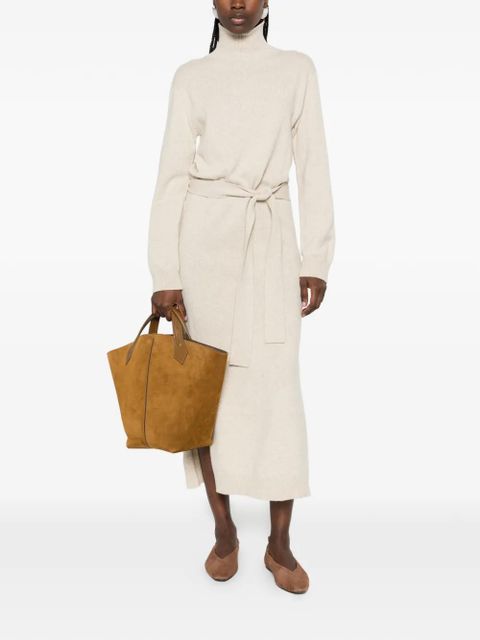 Nanushka turtleneck tie knitted midi dress - Neutrals - zdjęcie produktu nr 2