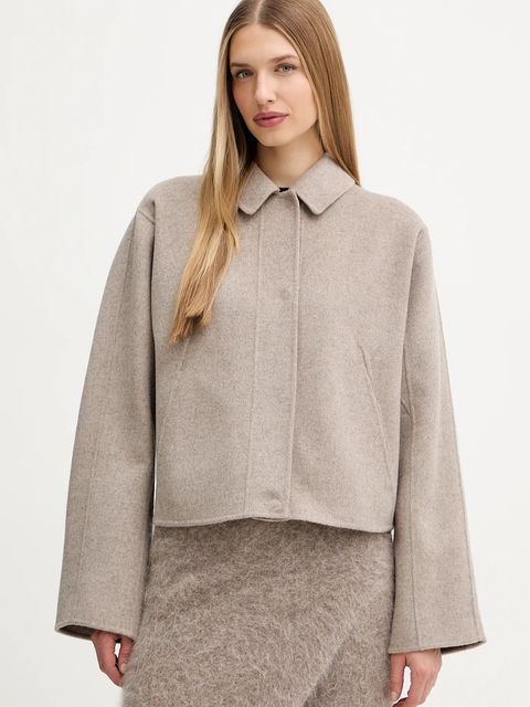 BOSS płaszcz wełniany damski kolor szary przejściowy 50543170 - zdjęcie produktu nr 1