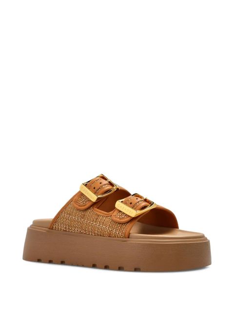 Casadei logo platform sandals - Brown