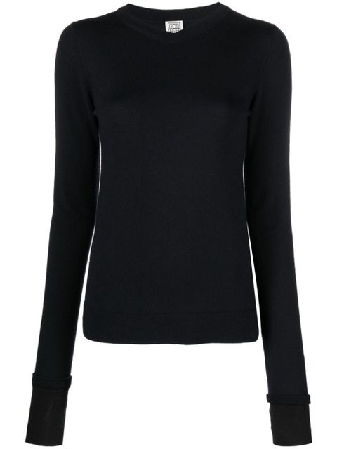 TOTEME crew-neck thumbslot jumper - Blue - zdjęcie produktu nr 1